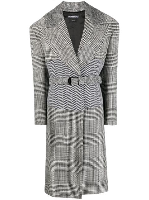 TOM FORD houndstooth-pattern belted coat Women