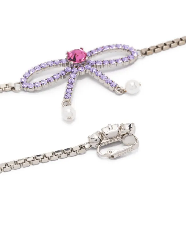 ピアス D SQUARED2 Bow crystal long earrings (ERW019559400001 F124) DSQUARED2 crystal-embellished Bow Earring | Silver | FARFETCH GE