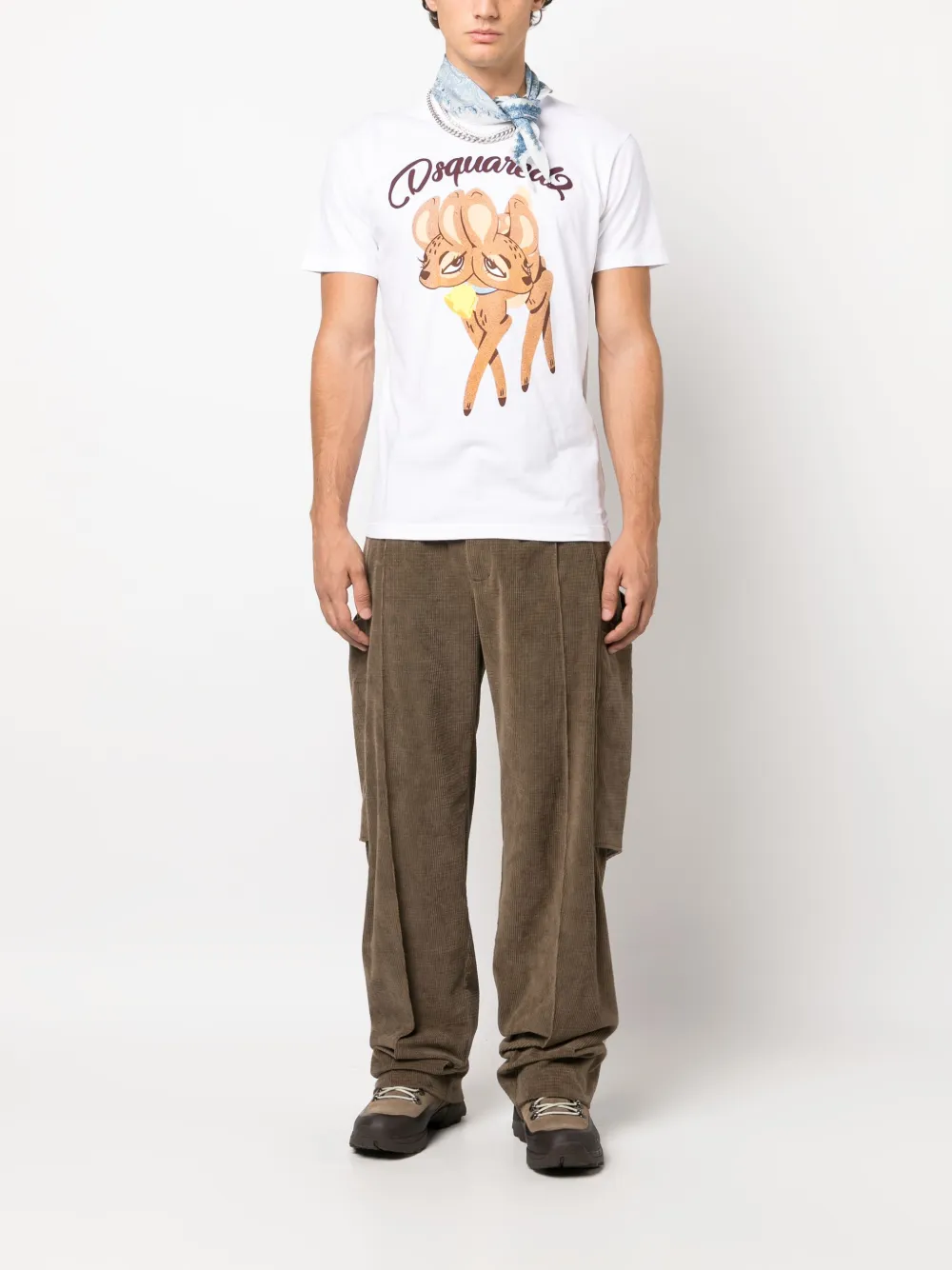 Dsquared2 deer-print cotton T-shirt - Wit