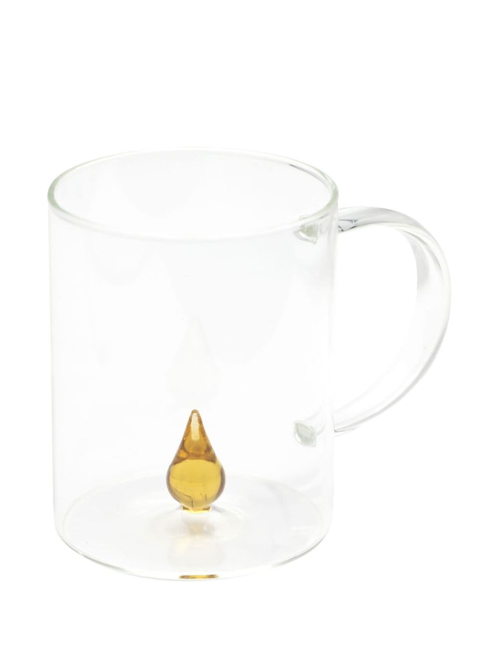 Shop Cu I Seeyou Drop 3d-detailing Glass Mugs (set Of Four) In Set 4 Mug Modello Drop Con Manico In Vetro Borosilicato Con Goccia Colorata All'interno