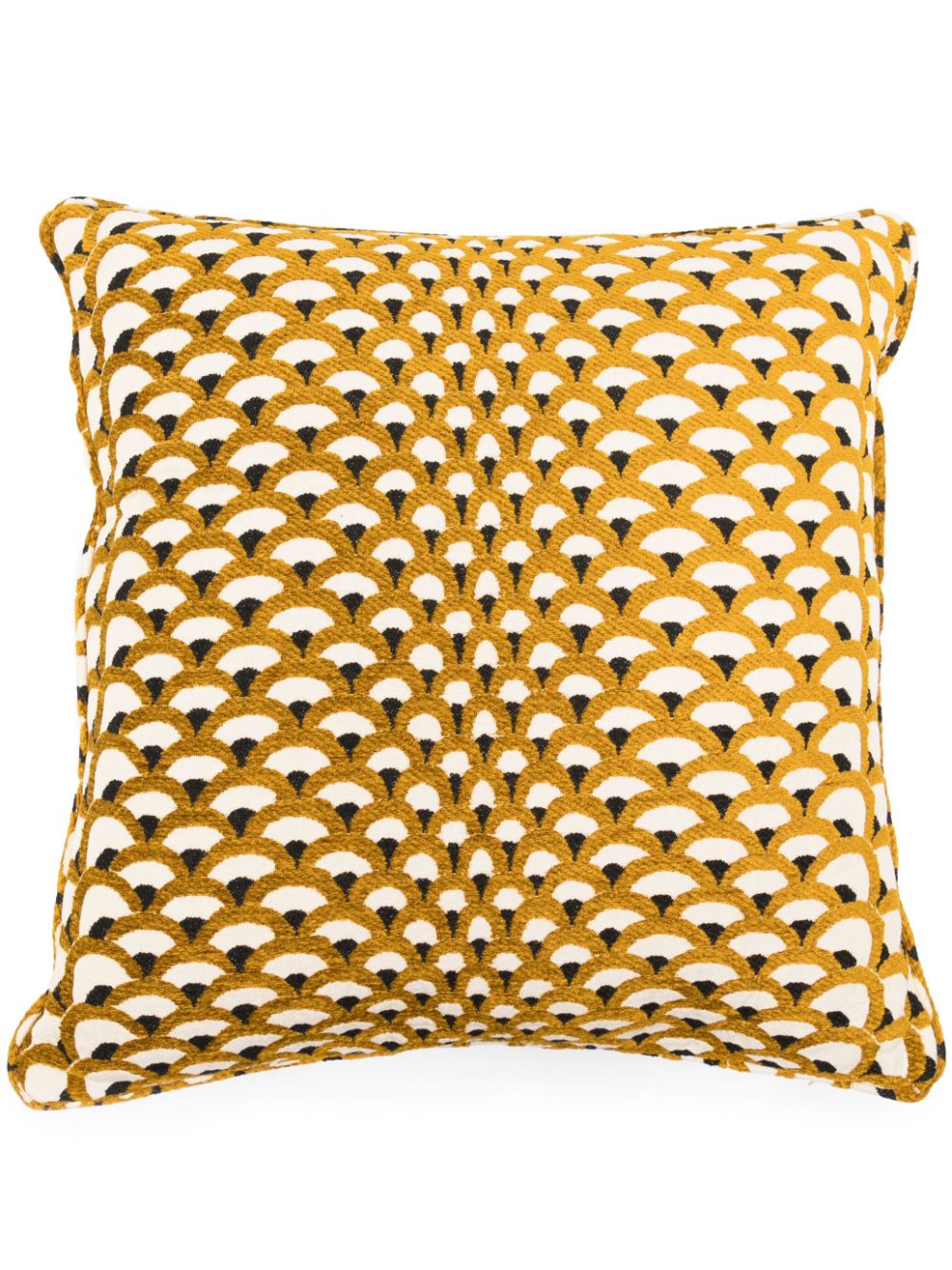 Shop Soho Home X Pierre Frey Les Ecailles Patterned-jacquard Cushion In Yellow
