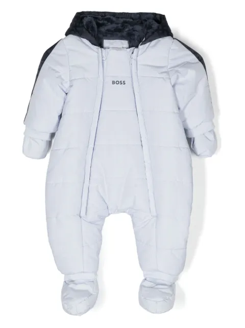 BOSS Kidswear monogram-pattern padded snowsuit