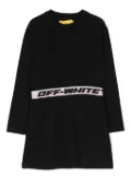Off-White Kids logo-print cotton dress - Black