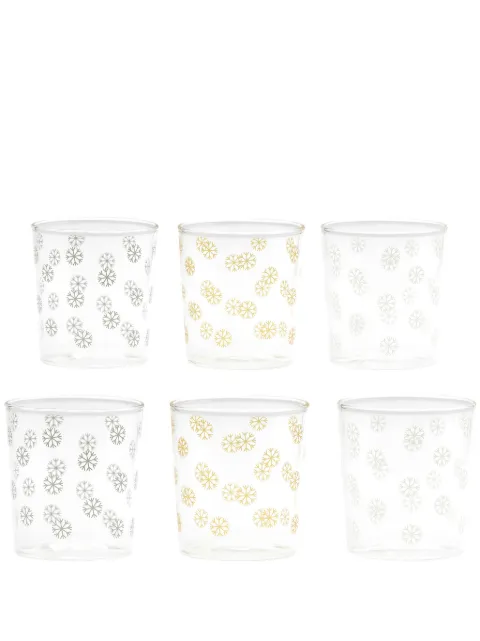 CU I SEEYOU Christmas snowflake-print glasses (set of six)