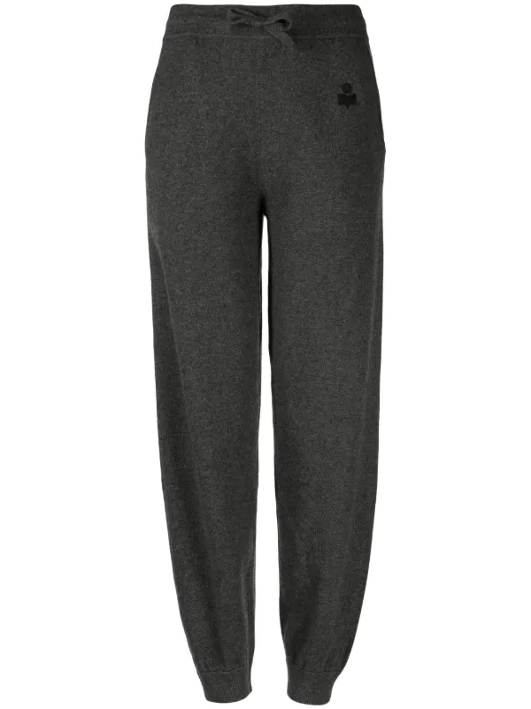 Marant Étoile Kira Drawstring-waist Knitted Trousers in Grey