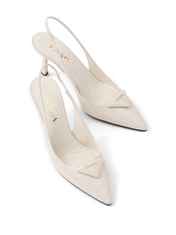 Prada white outlet pumps