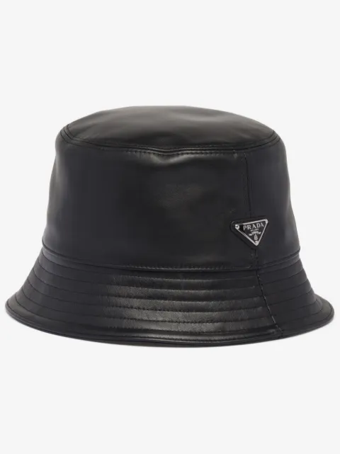 Prada leather bucket hat