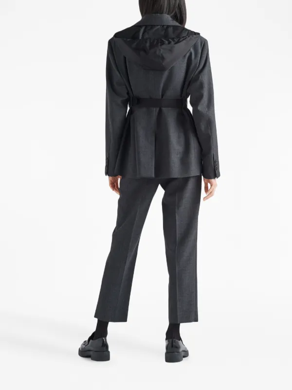 Prada zip-pocket Wool Trousers | Grey | FARFETCH