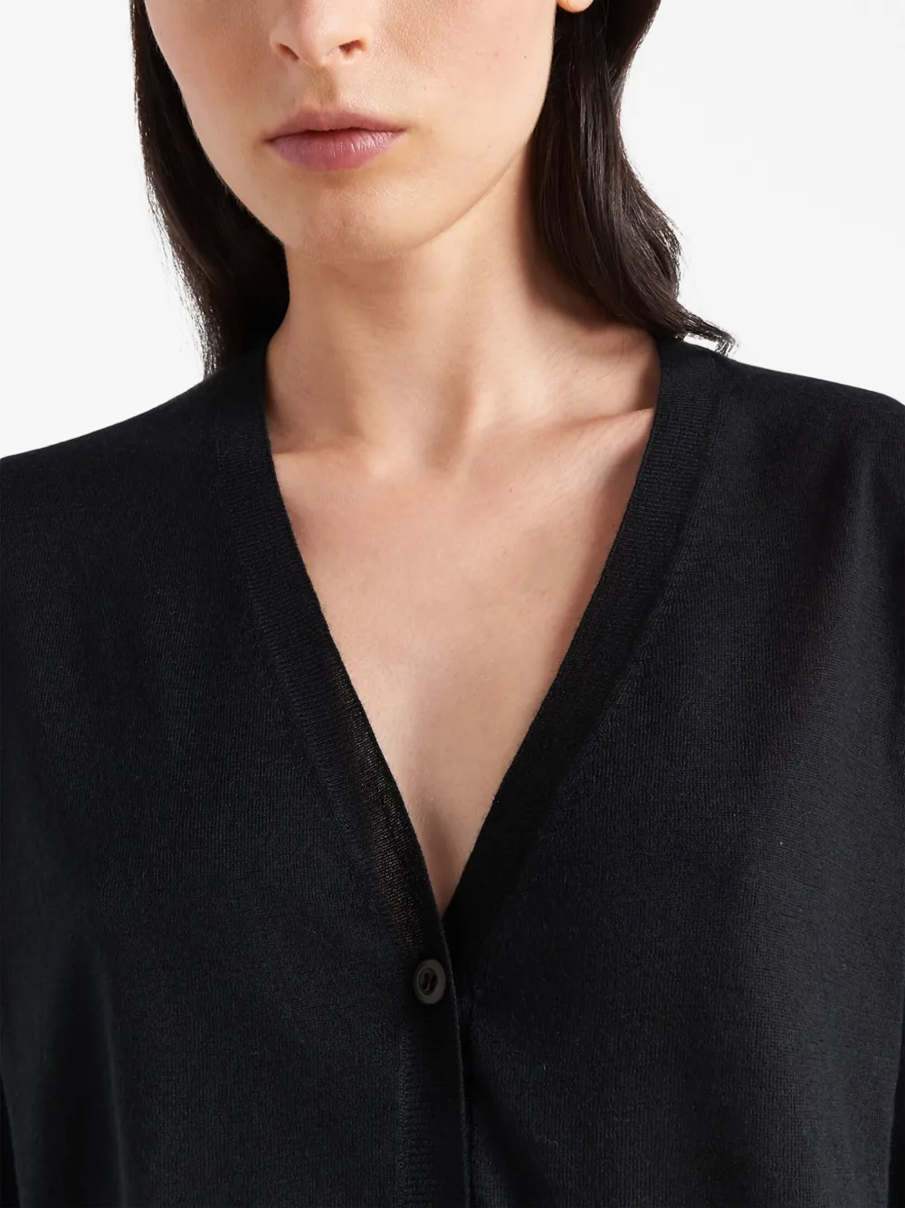 V-neck wool-cashmere cardigan