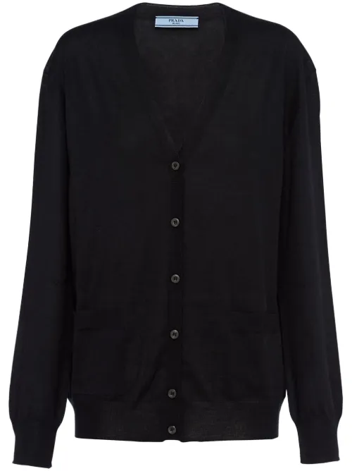 Cardigan en cachemire mélangé à col v - Prada - Modalova