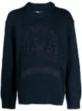 Tommy Hilfiger logo-embroidered crew-neck jumper - Blue