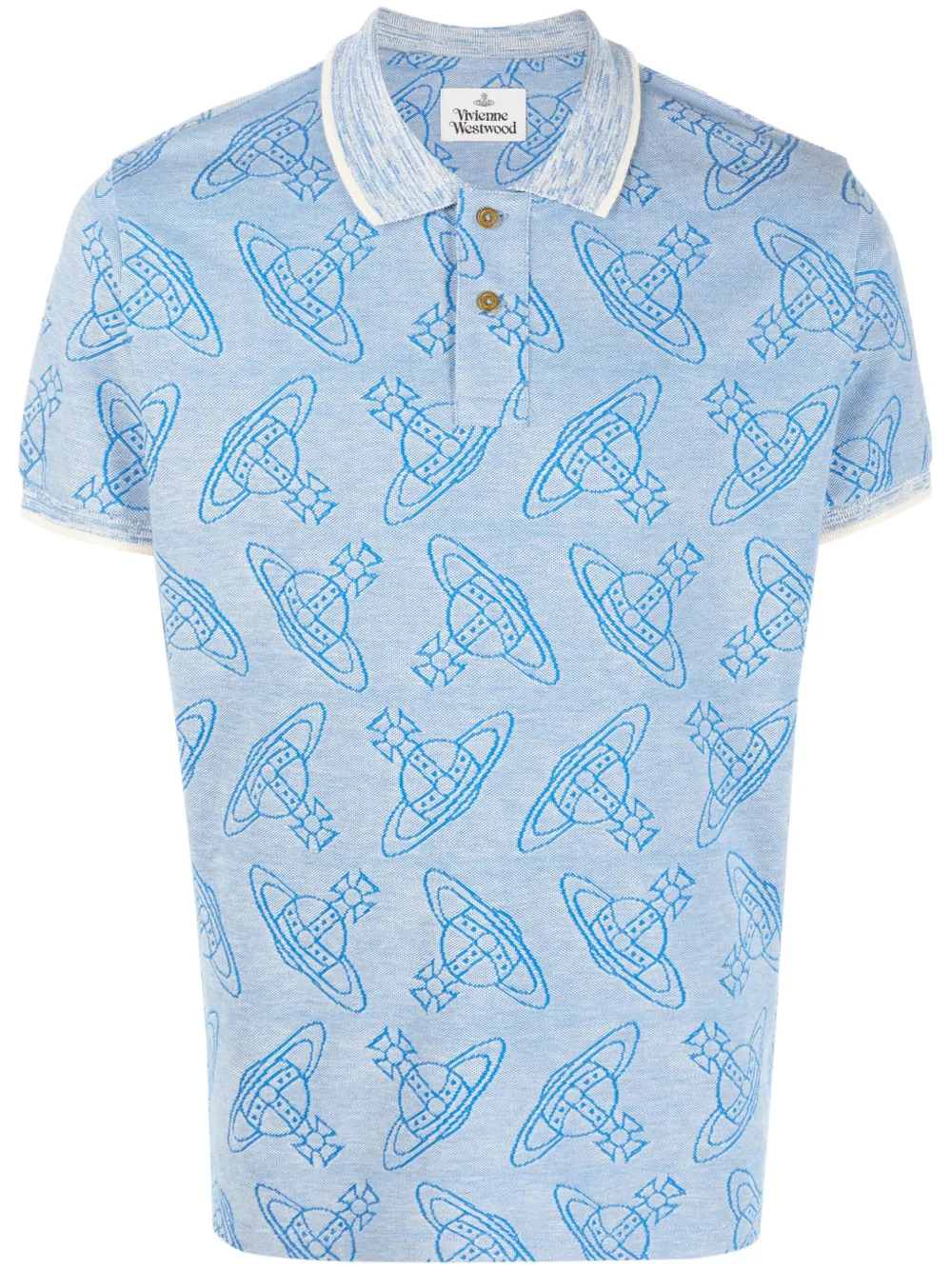 Vivienne Westwood Orb logo-print organic cotton polo shirt - Blu