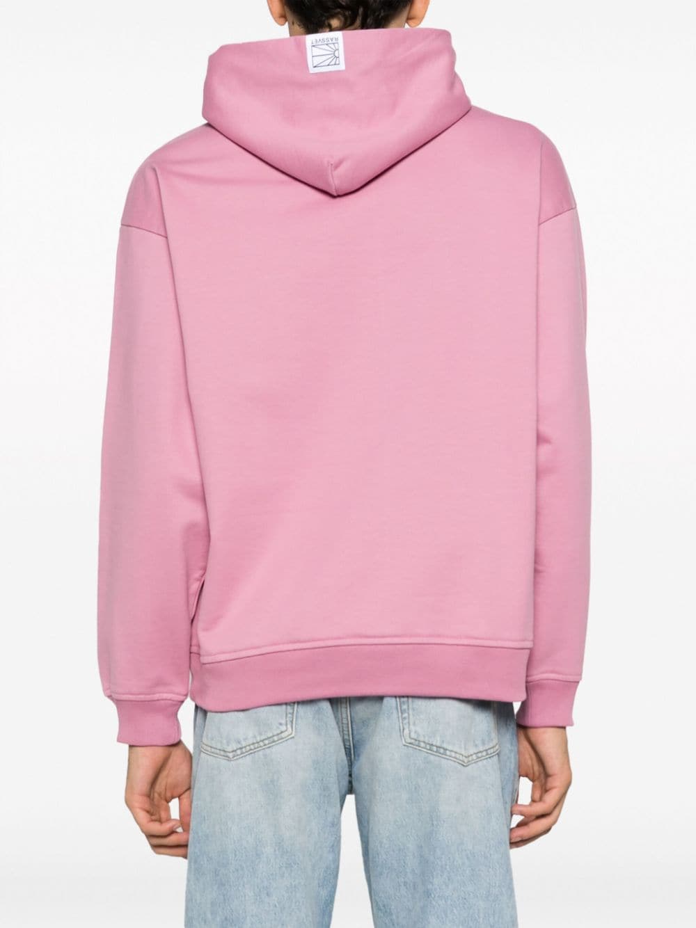 Shop Paccbet Flocked-logo Cotton Hoodie In Pink