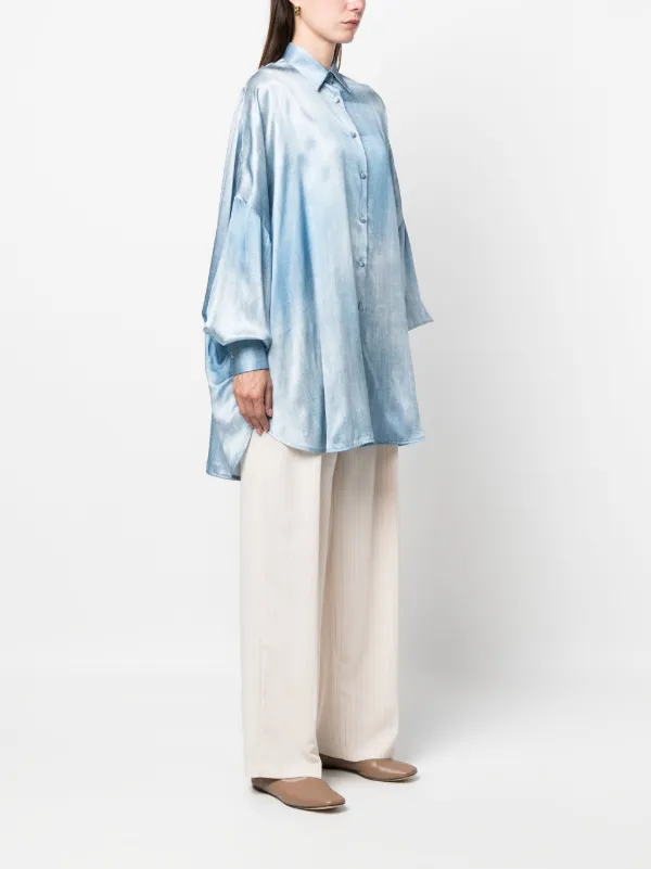 Ermanno Scervino long-sleeve Silk Shirt | Blue | FARFETCH JO