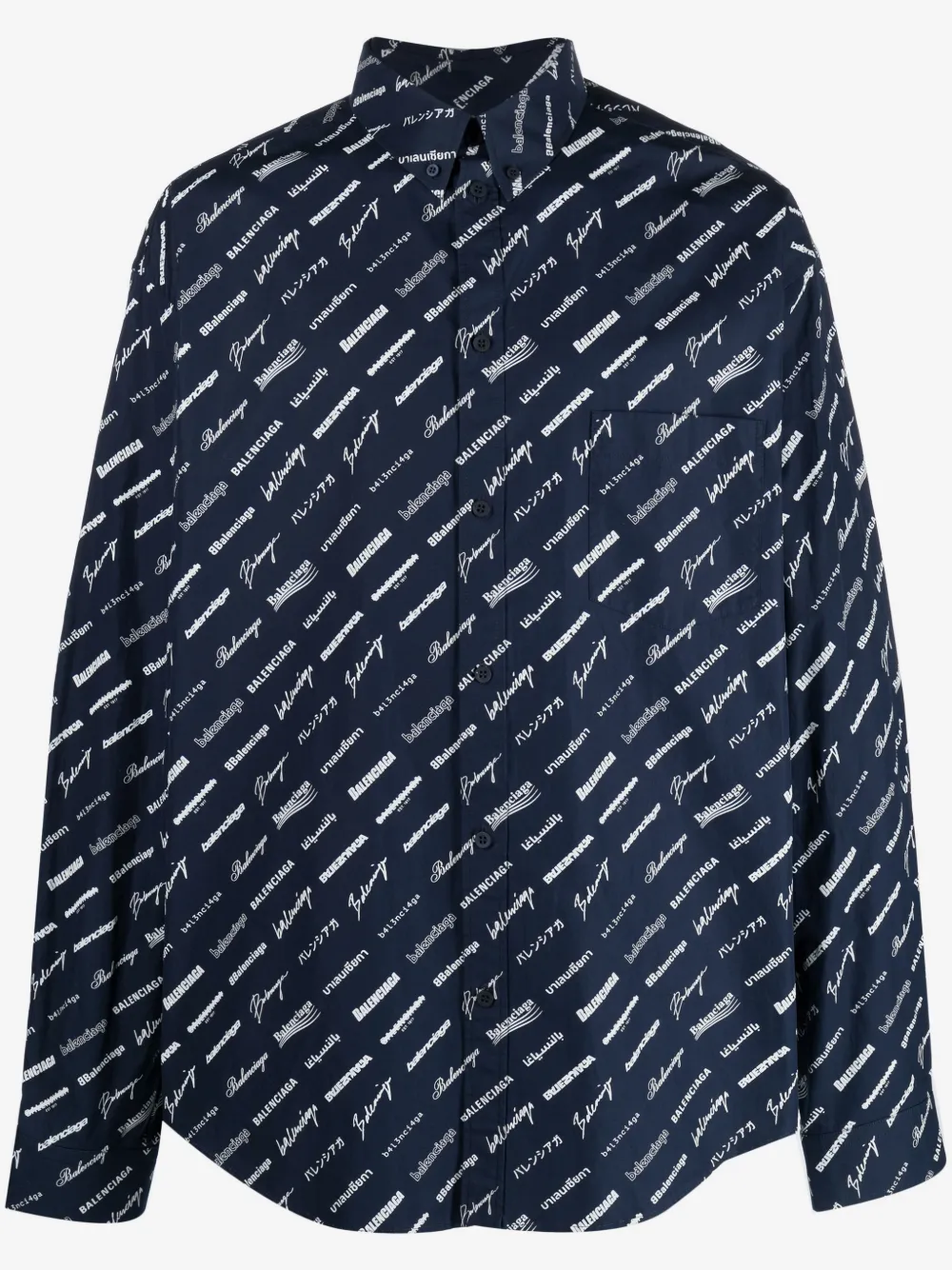 Balenciaga рубашка с логотипом | синий | Image 1