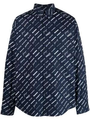 Balenciaga オーバーサイズ シャツ | ブラック | FARFETCH JP