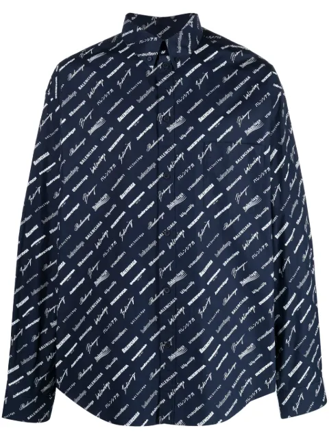 Balenciaga logo-print cotton shirt