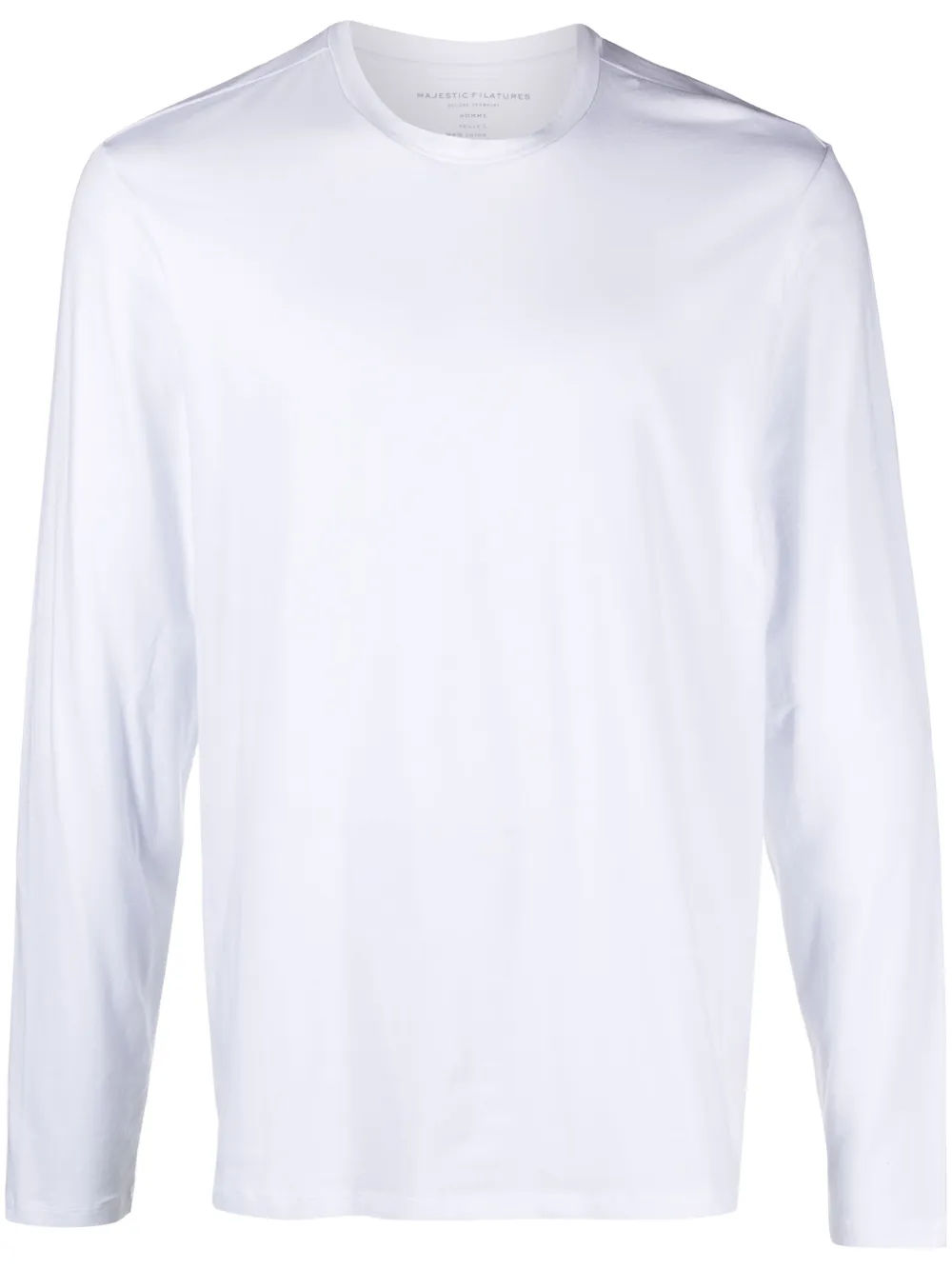 Majestic Long-sleeve Cotton T-shirt In White