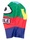Walter Van Beirendonck graphic-print colour-block face mask - Blue