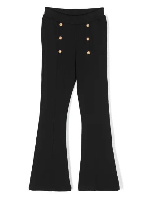 Balmain Kids 장식 버튼 플레어 팬츠