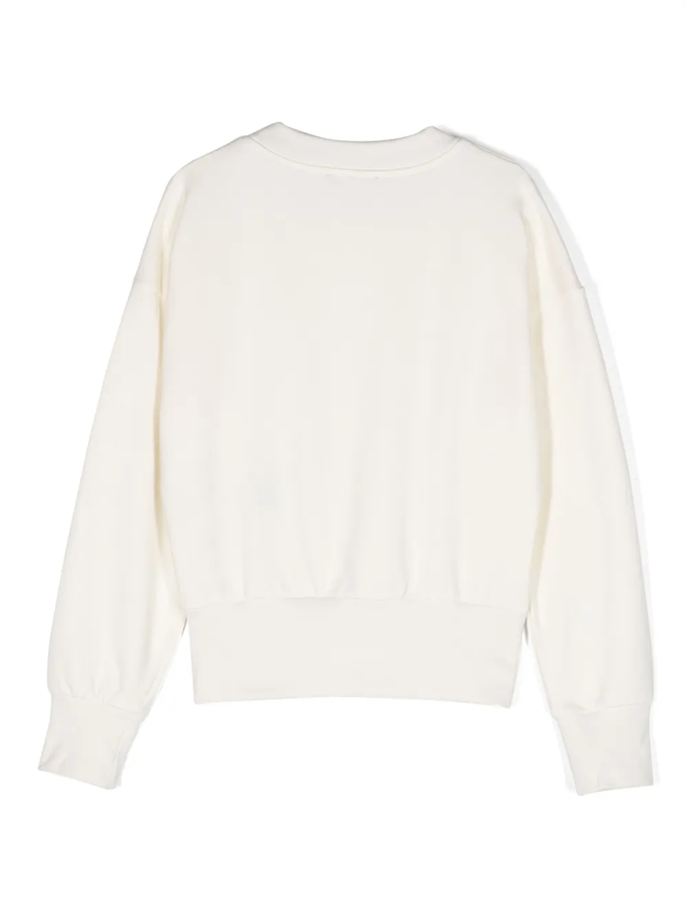 Balmain Kids sequin-logo cotton sweatshirt - Beige