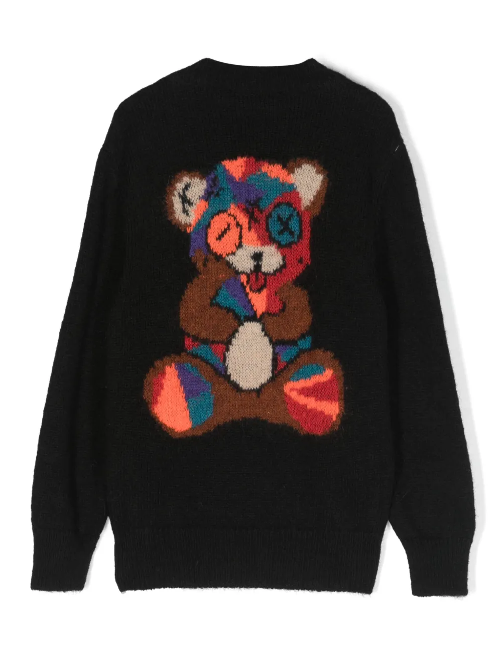 Barrow kids intarsia-knit-logo crew-neck jumper - Zwart