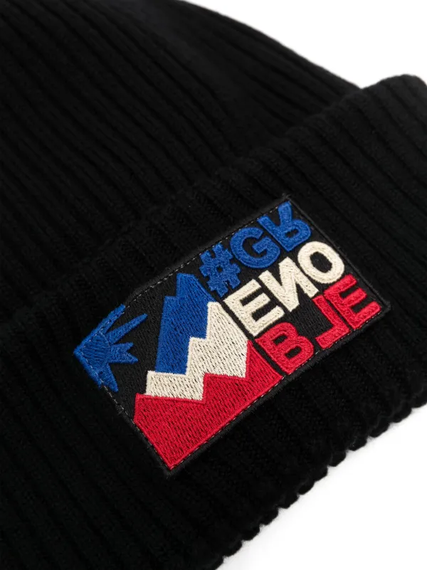 【送料&関税込】Moncler Grenoble Beanie Hat With Logo Moncler Grenoble Men's' Logo Patch Beanie Hat in Red | LN-CC®