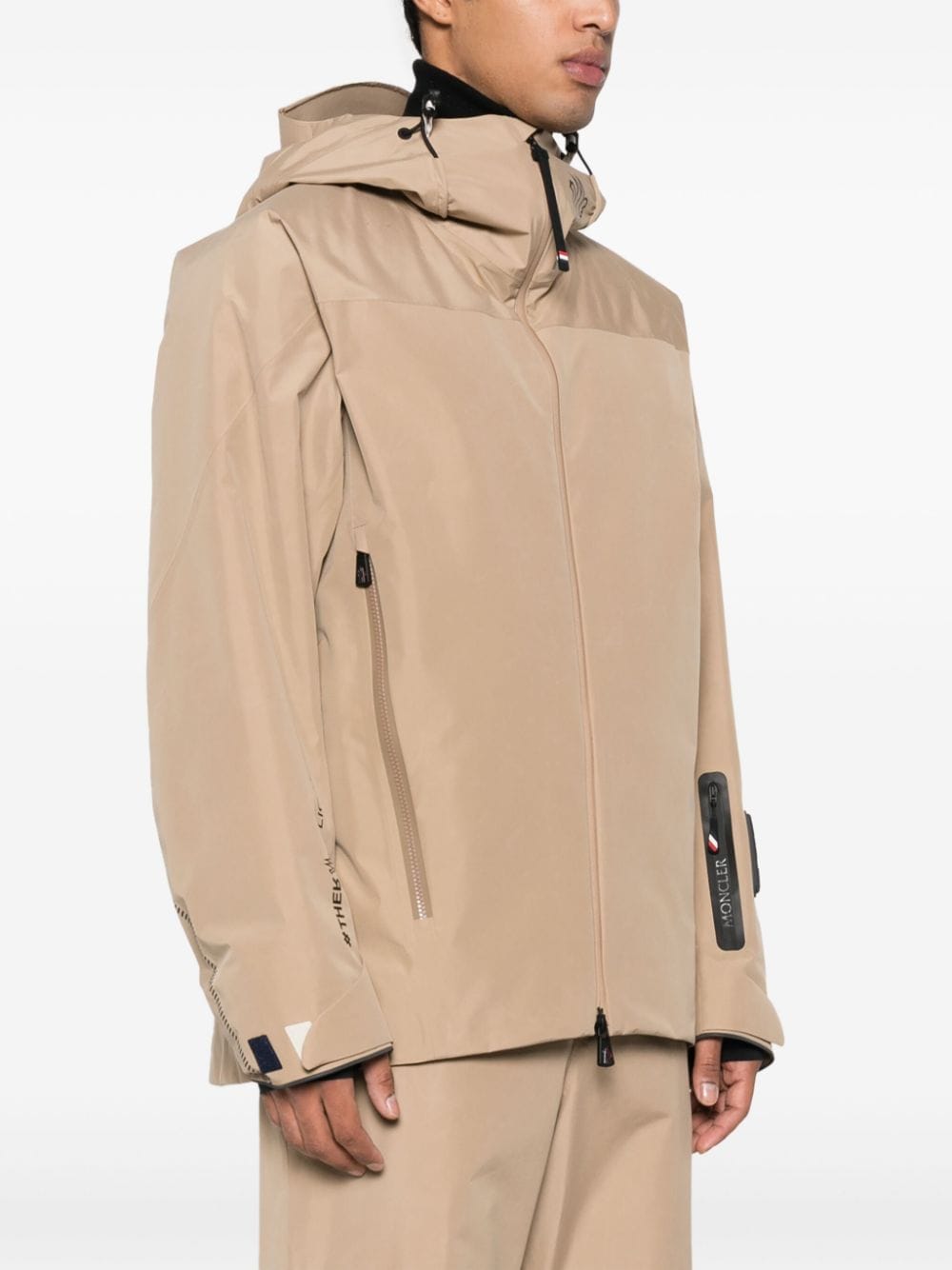 Moncler Grenoble Montgirod padded hooded ski jacket Beige