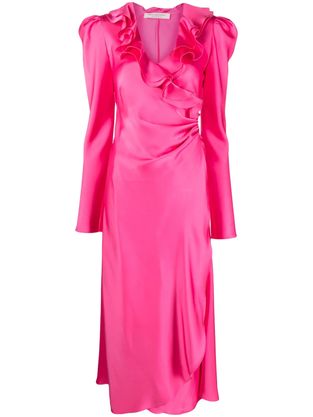 Philosophy Di Lorenzo Serafini ruffle-detail wrap midi dress - Rosa