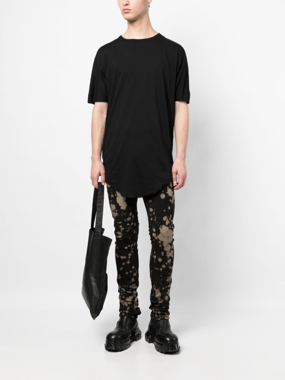 Shop Boris Bidjan Saberi Paint Splatter-detail Skinny Jeans In Black