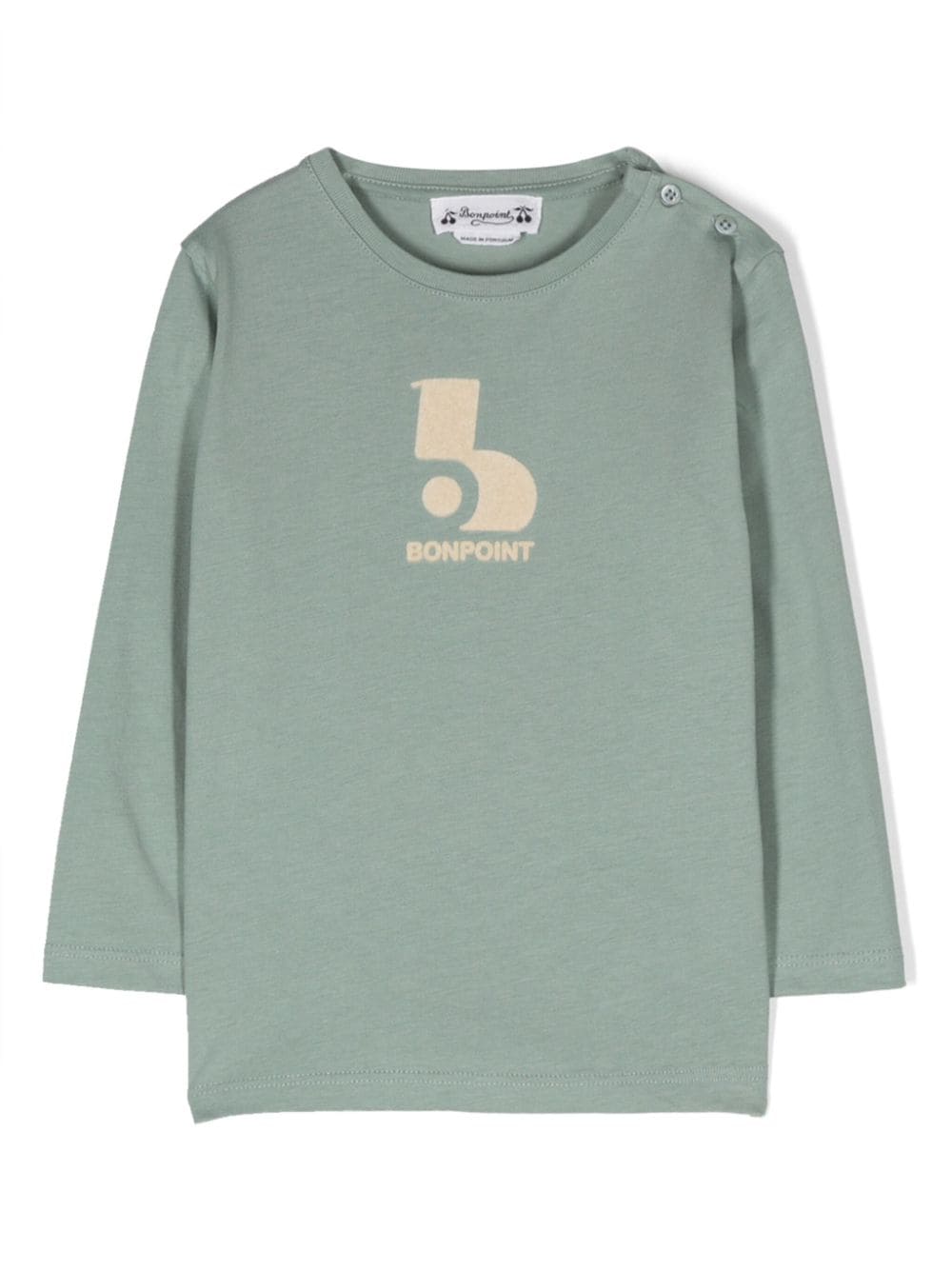 Bonpoint Babies' Logo-print Cotton T-shirt In Green