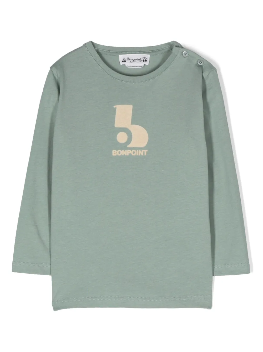 Bonpoint Babies' Logo-print Cotton T-shirt In Green