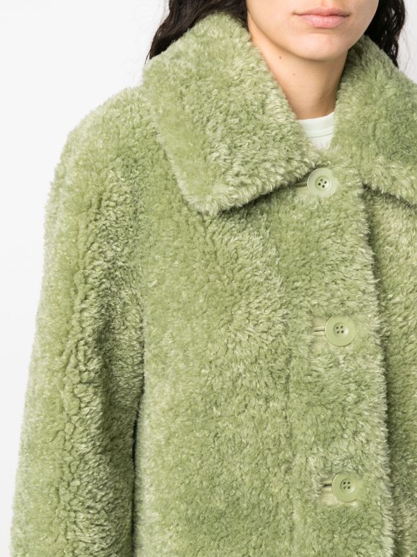 Zara green hot sale faux shearling coat