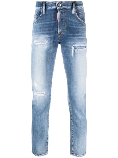 DSQUARED2 logo-patch mid-rise skinny jeans Men