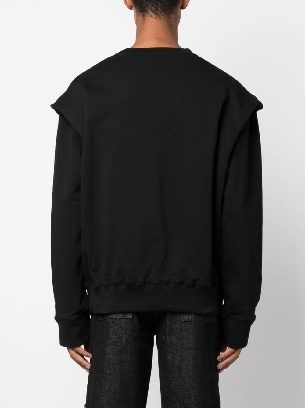 Shop Heliot Emil Outline Logo Cotton Sweatshirt In Black