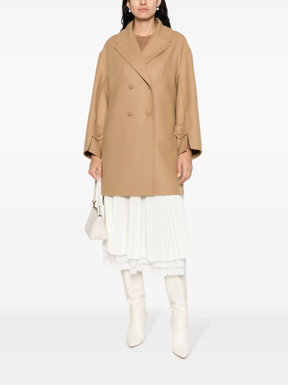 Ermanno Scervino double-breasted virgin wool coat - Bruin