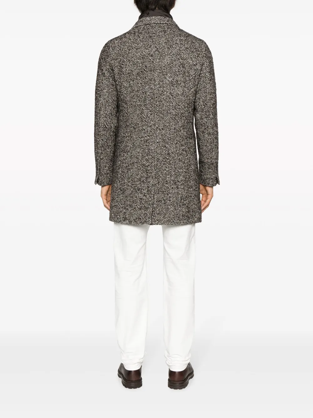 Herno Jas met visgraatpatroon Bruin