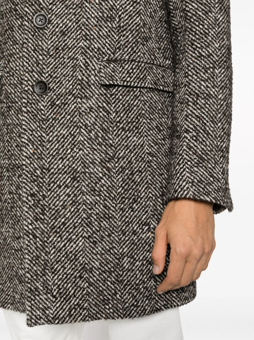 Herno Jas met visgraatpatroon Bruin