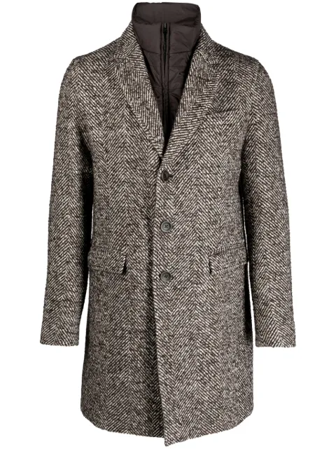 Herno single-breasted herringbone coat