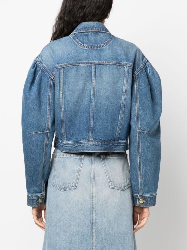 Oversized cropped outlet jean jacket