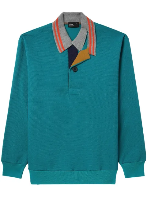 Kolor patchwork-detail polo shirt