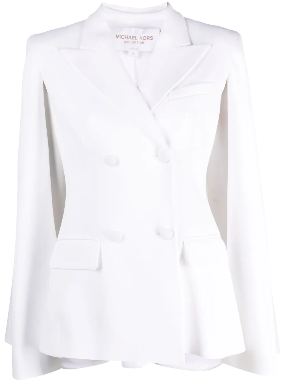 Michael Kors Sequined Lapel Jacket In Weiss
