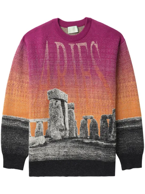 Aries Henge illustration-print jumper