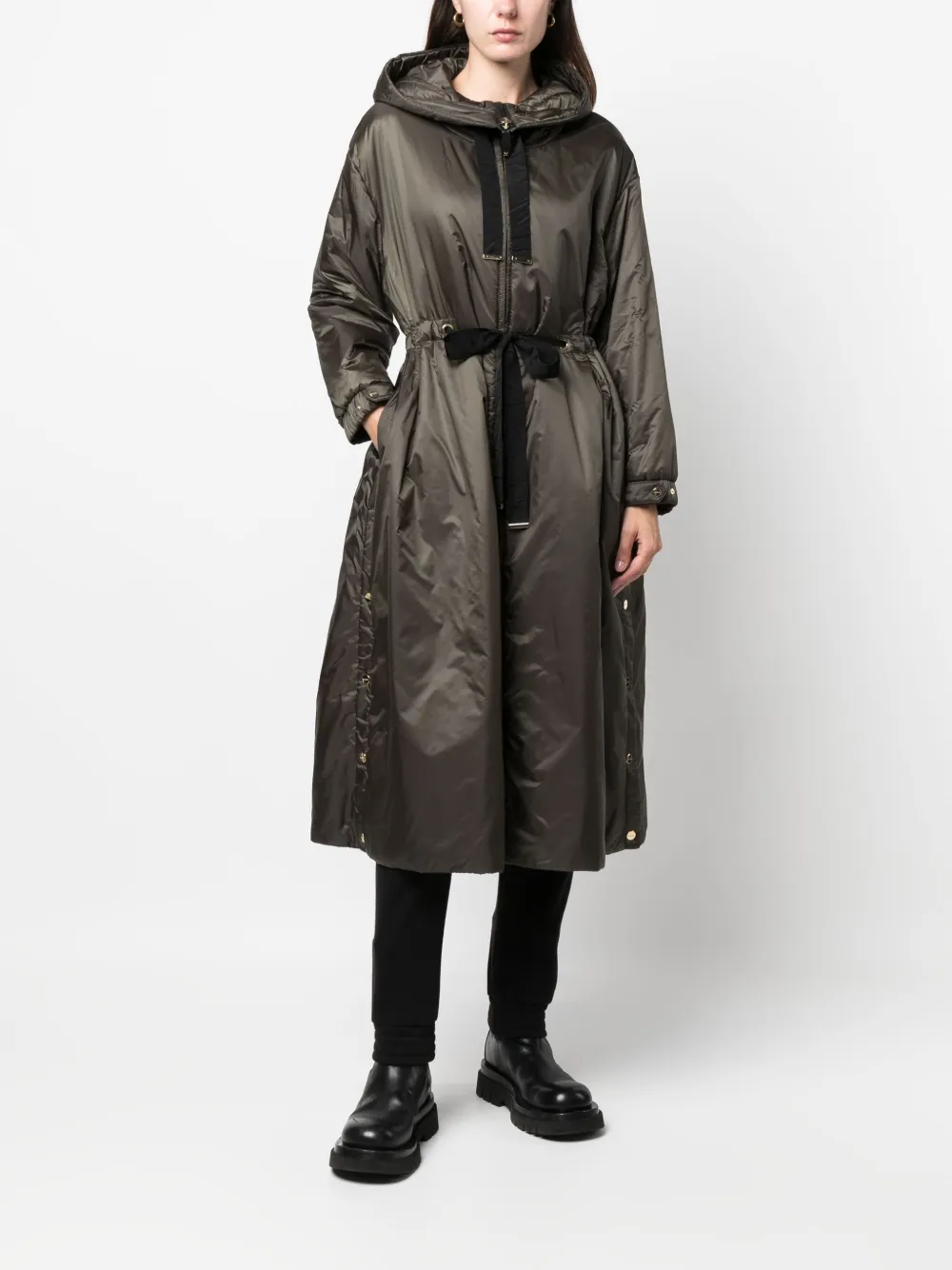 Max Mara Jas met trekkoordtaille - Groen