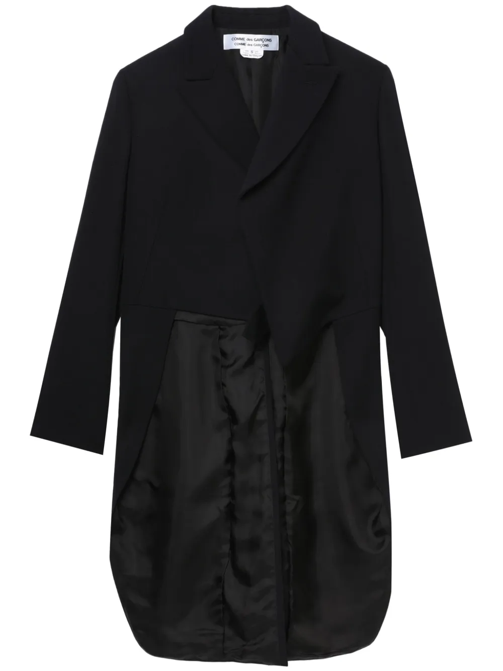 Comme Des Garçons Fishtail-train Peak-lapel Jacket In Black