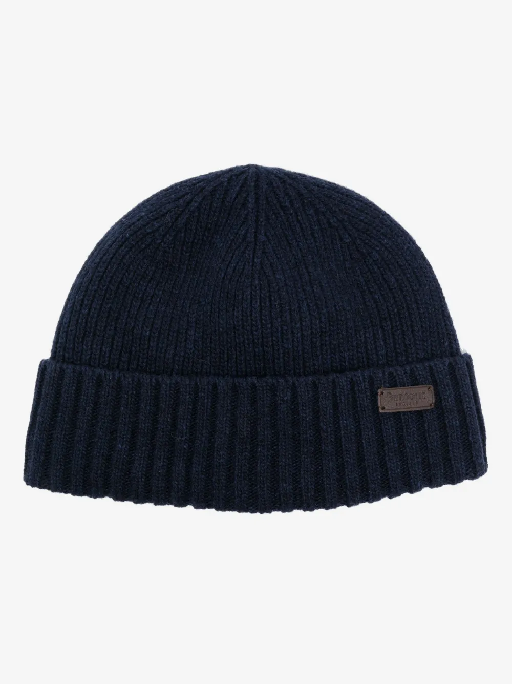 Barbour logo-patch ribbed-knit beanie | Blue | Image 1