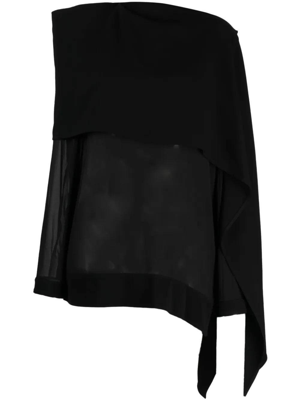 Shop Proenza Schouler Draped Long-sleeved Blouse In Black