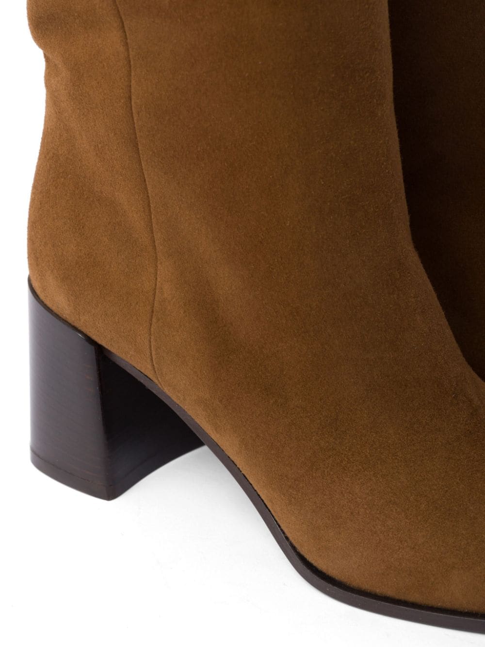 Shop Prada 65mm Knee-high Leather Boots In Brown