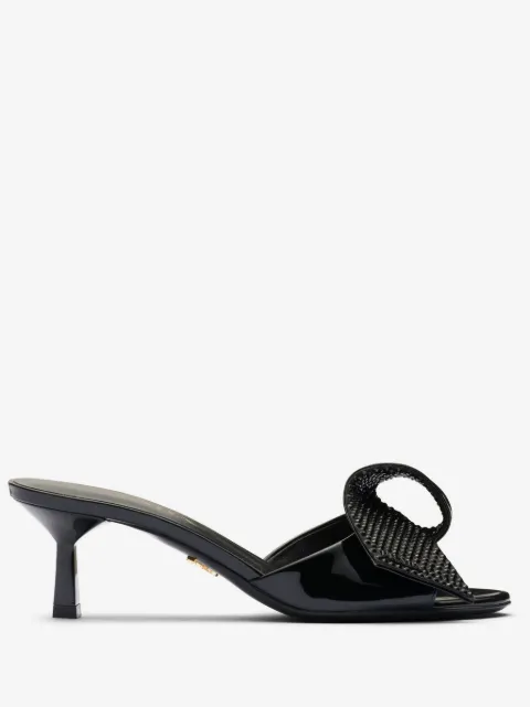 Prada bow-detail patent-leather sandals