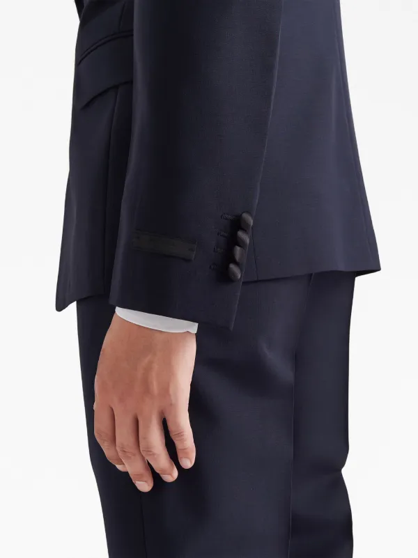 Prada single-breasted wool-mohair Tuxedo | Blue | FARFETCH